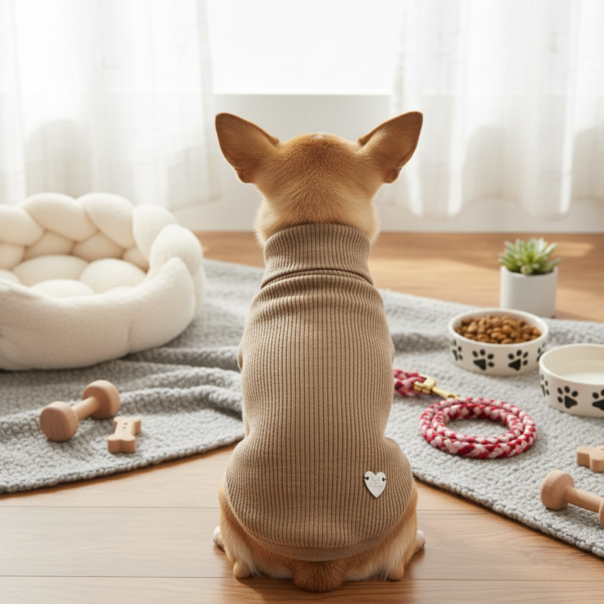 Maglione Bianco Lana Merino per Cani